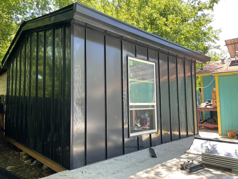 Black standing seam metal wall panels for Metal Roof Installation in Langley Park